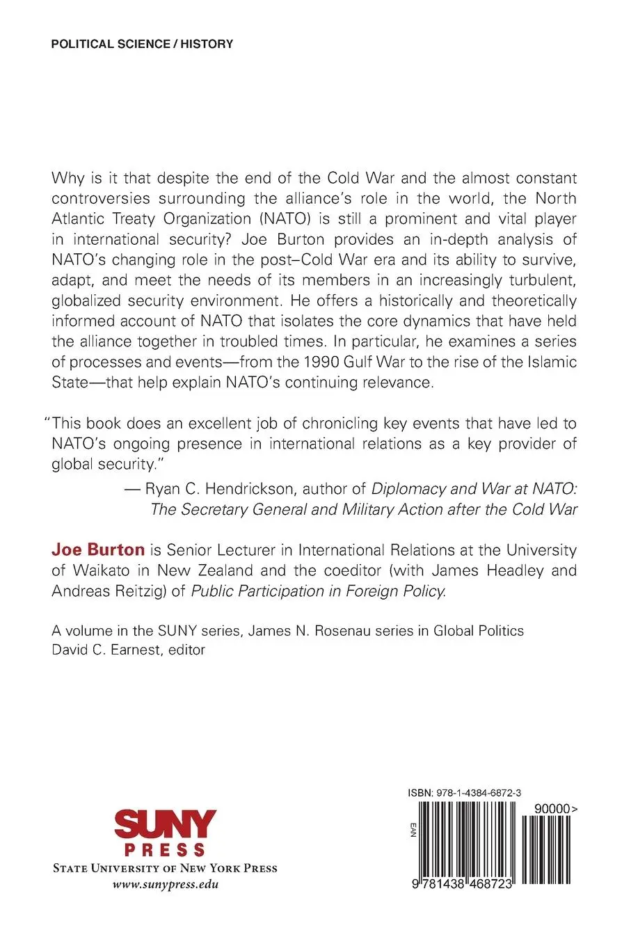 Rückseite: 9781438468723 | NATO's Durability in a Post-Cold War World | Joe Burton | Taschenbuch