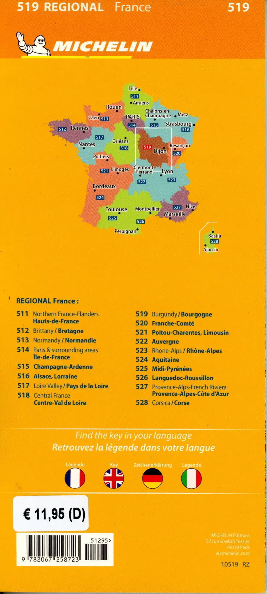 Bild: 9782067258723 | Michelin Burgund | Straßen- und Tourismuskarte 1:200.000 | Michelin