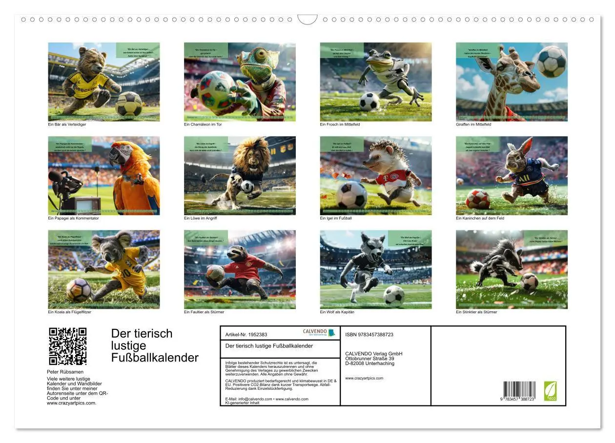 Bild: 9783457388723 | Der tierisch lustige Fußballkalender (Wandkalender 2026 DIN A2...