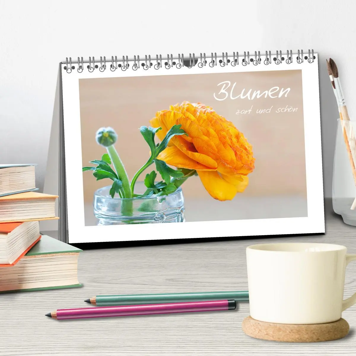 Bild: 9783457908723 | Blumen zart und schön (Tischkalender 2026 DIN A5 quer), CALVENDO...