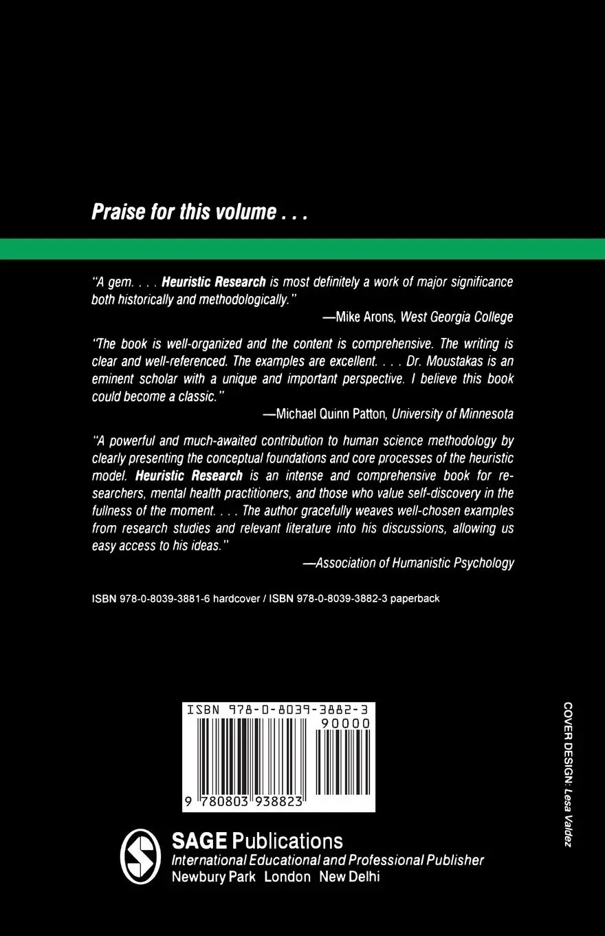 Rückseite: 9780803938823 | Heuristic Research | Design, Methodology, and Applications | Moustakas