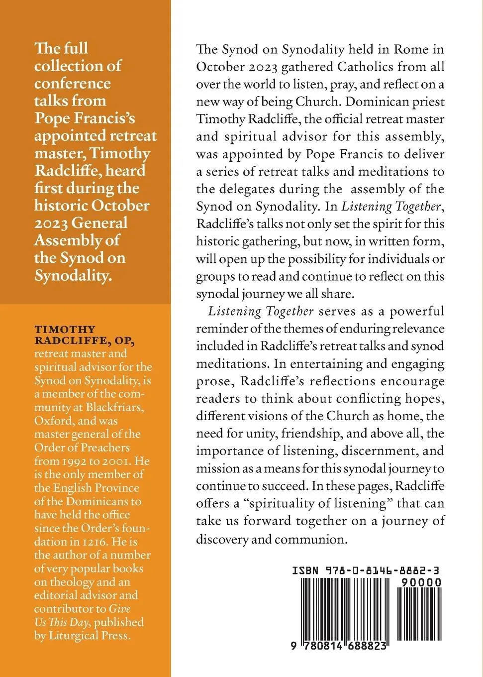 Rückseite: 9780814688823 | Listening Together | Meditations on Synodality | Timothy Radcliffe