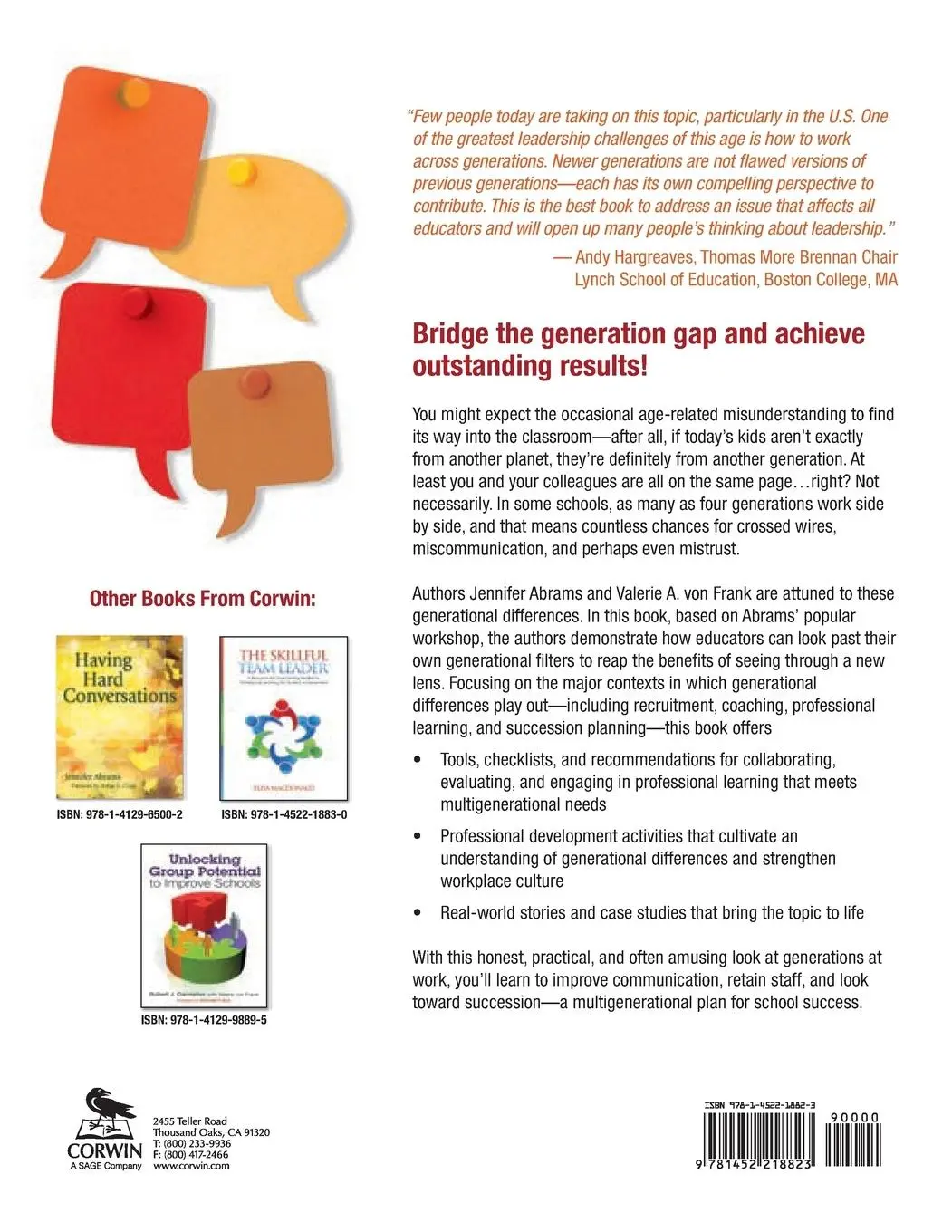Rückseite: 9781452218823 | The Multigenerational Workplace | Jennifer Abrams (u. a.) | Buch