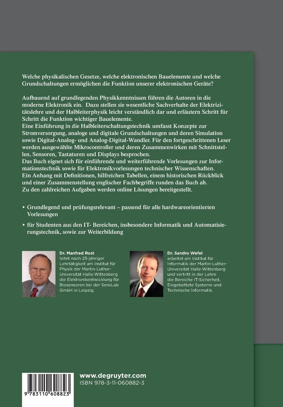 Rückseite: 9783110608823 | Elektronik für Informatiker | Sandro Wefel (u. a.) | Taschenbuch | XI