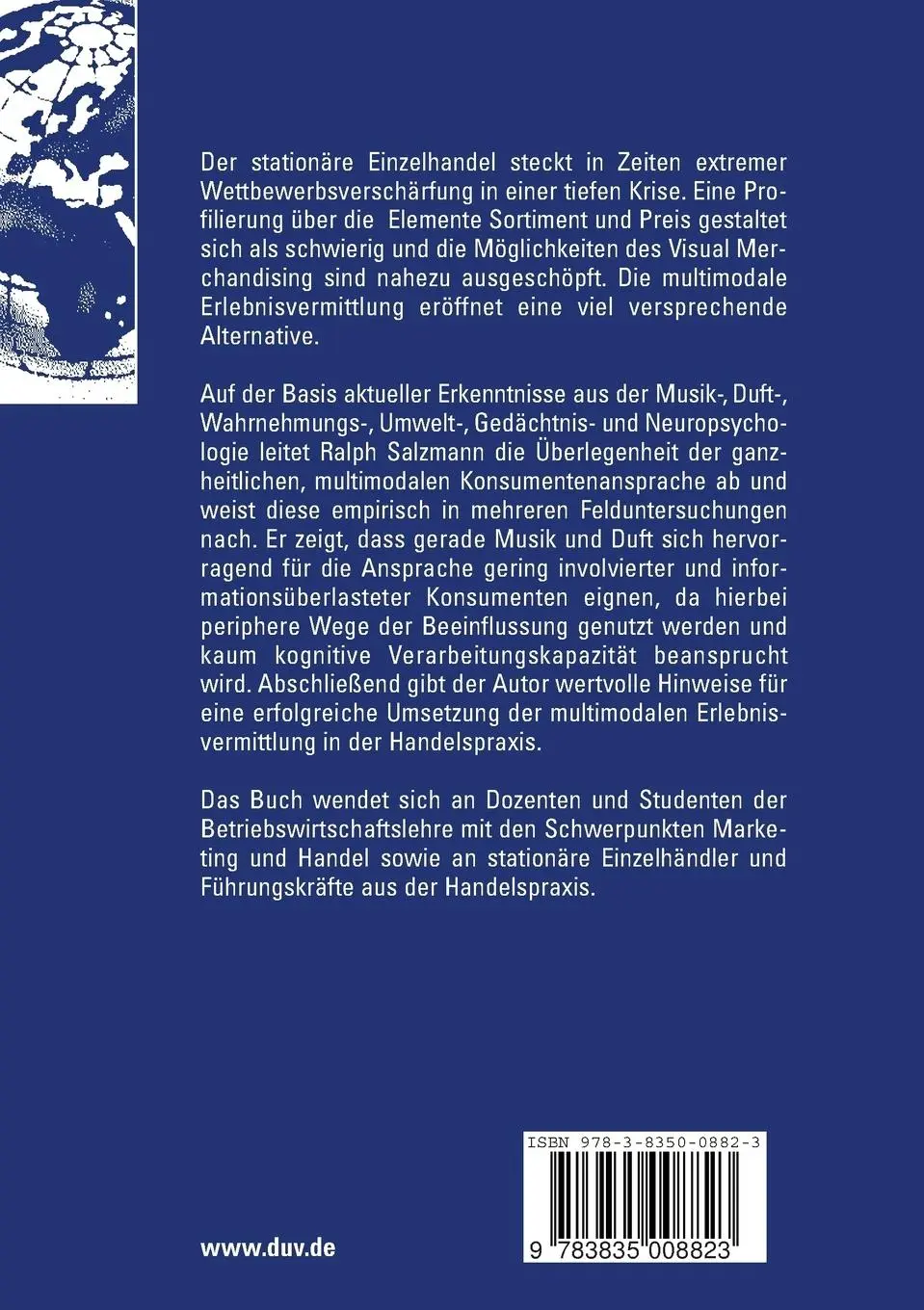 Rückseite: 9783835008823 | Multimodale Erlebnisvermittlung am Point of Sale | Ralph Salzmann