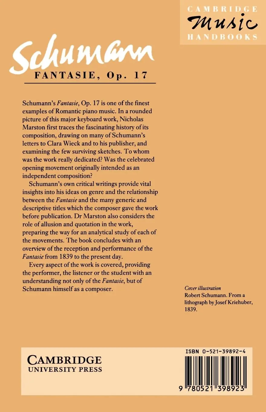 Rückseite: 9780521398923 | Schumann | Fantasie, Op. 17 | Nicholas Marston | Taschenbuch | 2003
