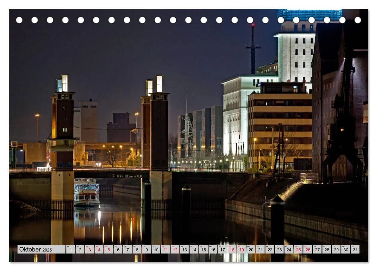 Bild: 9783435418923 | Es wird Nacht in Duisburg (Tischkalender 2025 DIN A5 quer),...