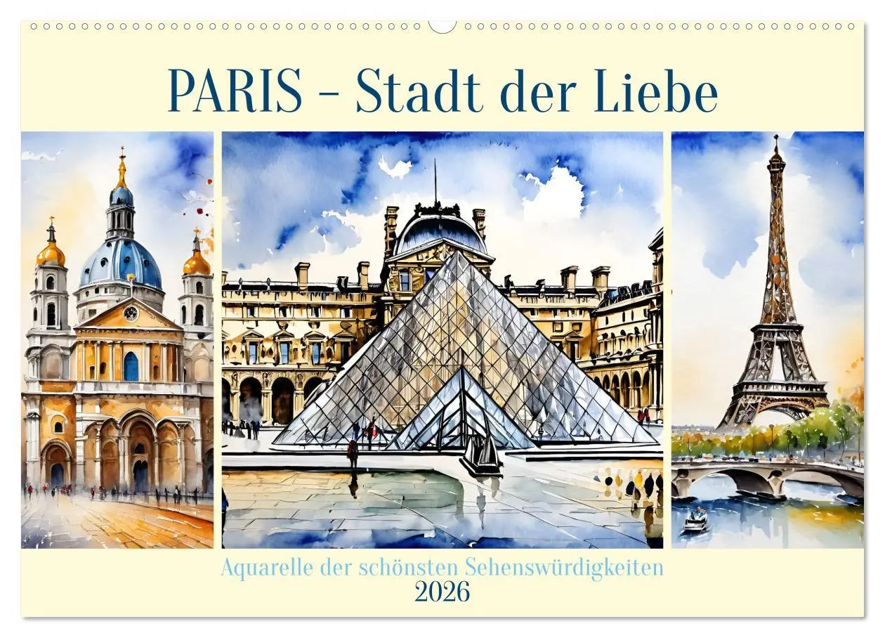 Cover: 9783457368923 | Paris - Stadt der Liebe (Wandkalender 2026 DIN A2 quer), CALVENDO...