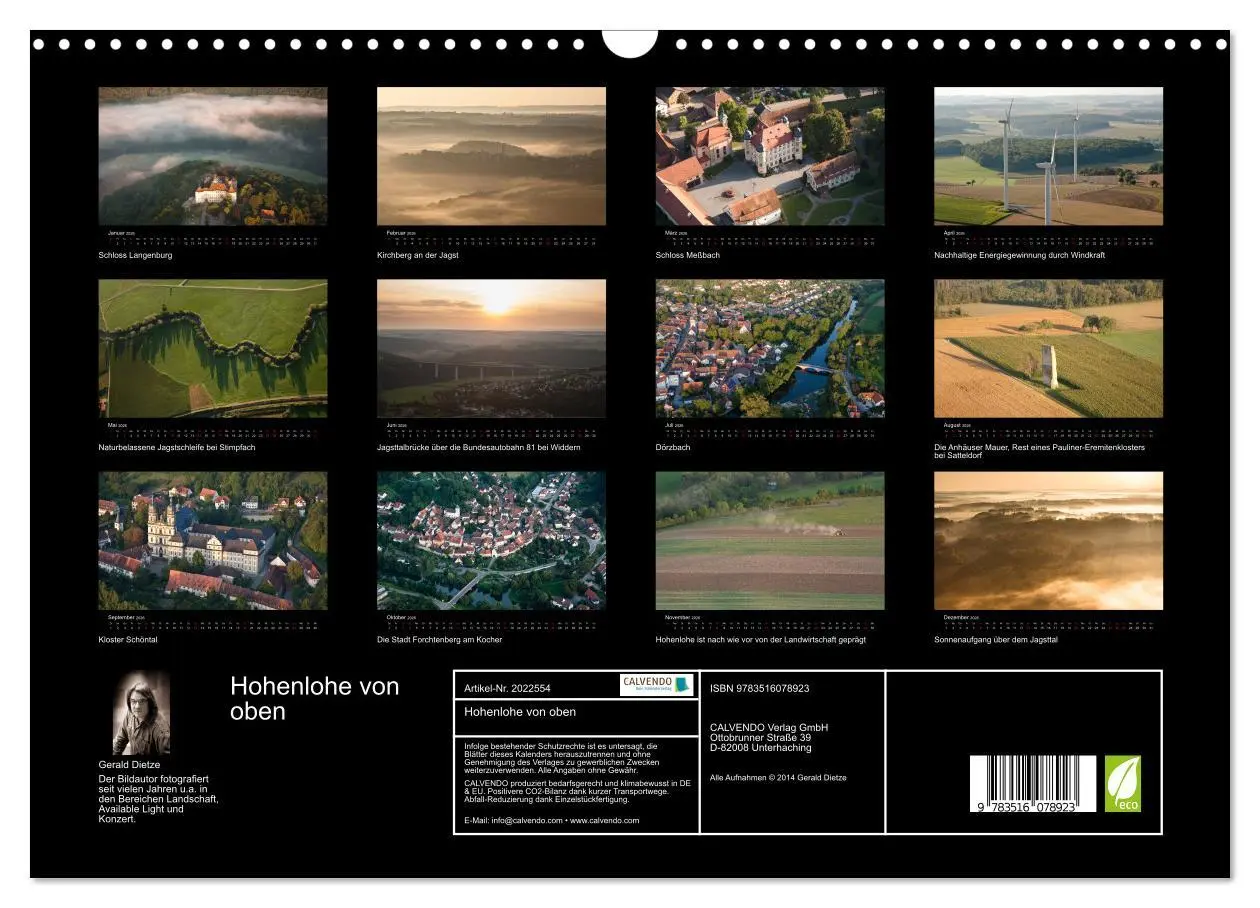 Bild: 9783516078923 | Hohenlohe von oben (Wandkalender 2026 DIN A3 quer), CALVENDO...