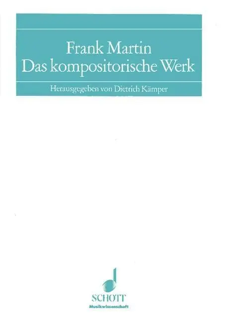 Cover: 9783795718923 | Frank Martin | Dietrich Kämper | Buch | 209 S. | Deutsch | 1994