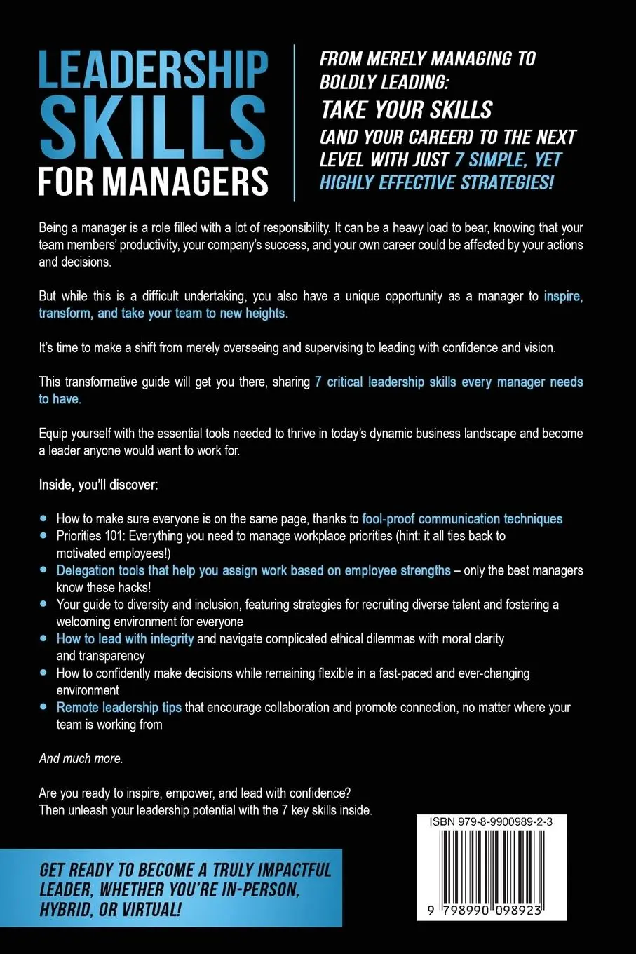 Rückseite: 9798990098923 | Leadership Skills for Managers | Amber Preston | Taschenbuch | 2024