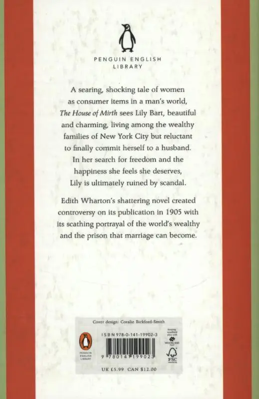 Rückseite: 9780141199023 | The House of Mirth | Edith Wharton | Taschenbuch | 401 S. | Englisch