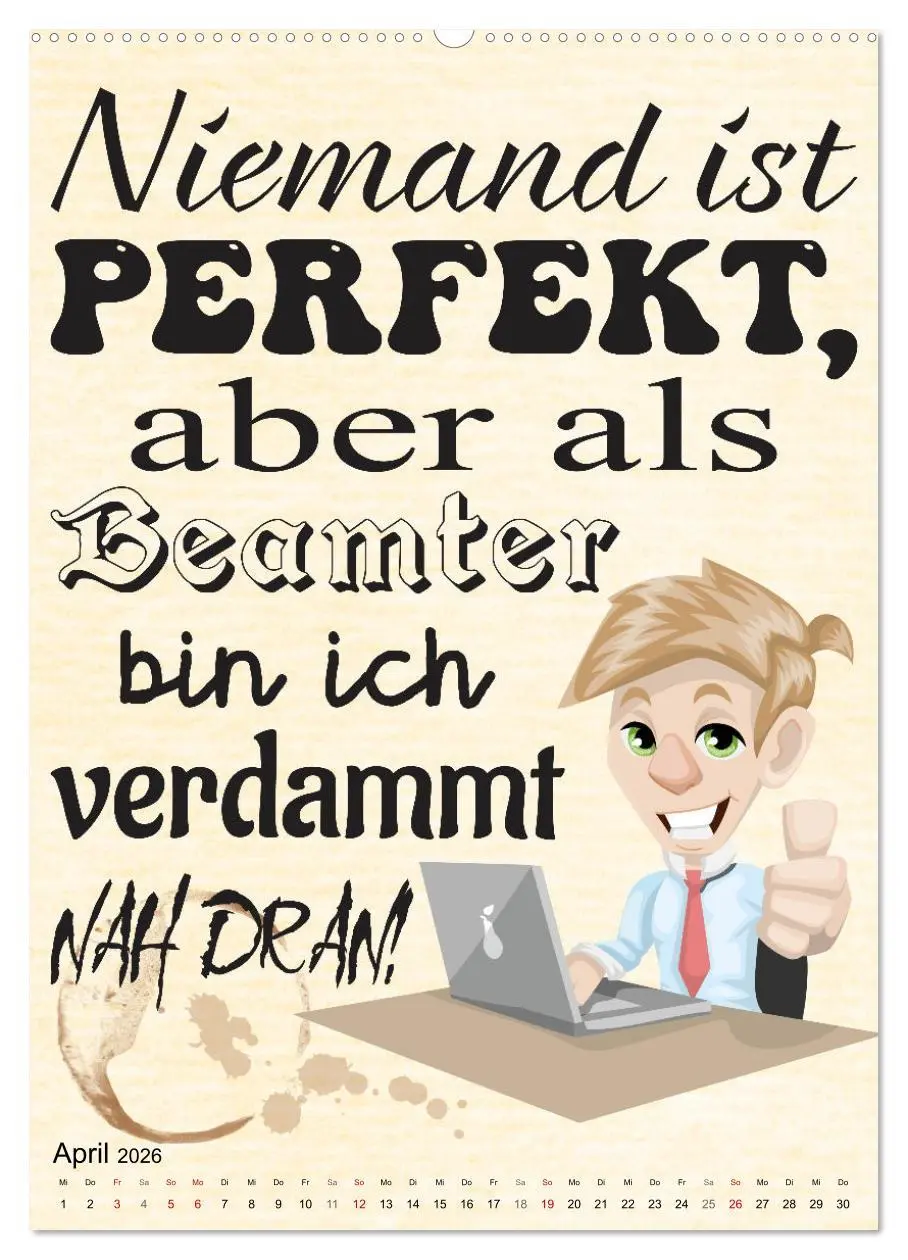 Bild: 9783516349023 | Beamten-Sprüche (Wandkalender 2026 DIN A2 hoch), CALVENDO...