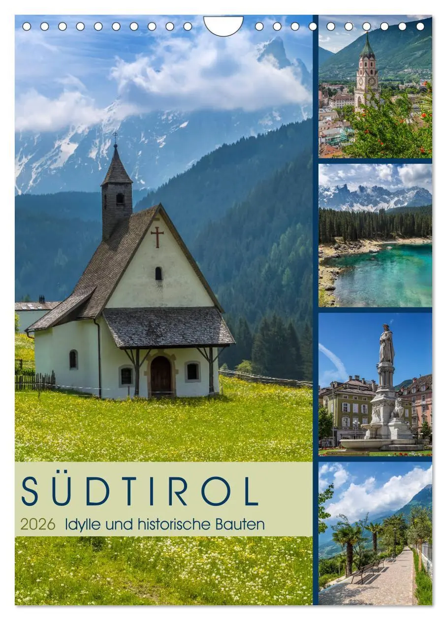 Cover: 9783516419023 | SÜDTIROL Idylle und historische Bauten (Wandkalender 2026 DIN A4...