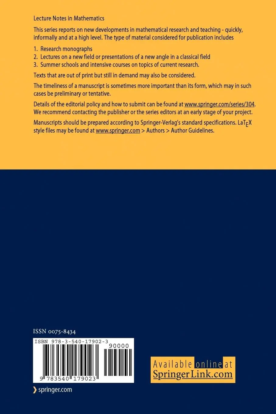 Rückseite: 9783540179023 | Spectral Theory of Ordinary Differential Operators | Joachim Weidmann