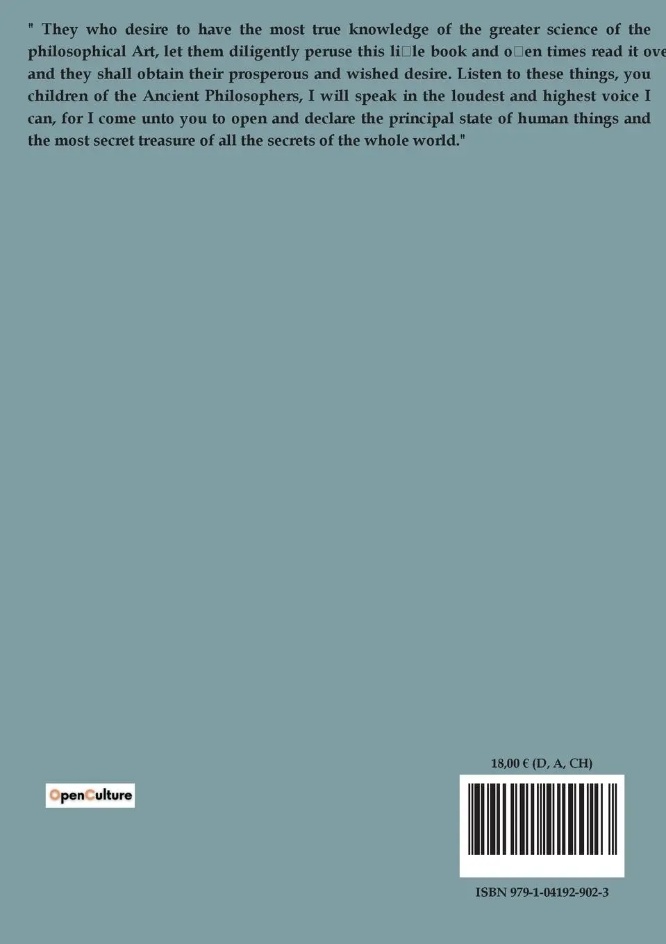Rückseite: 9791041929023 | The Rosary of the Philosophers | Arnold de Villa Nova | Taschenbuch