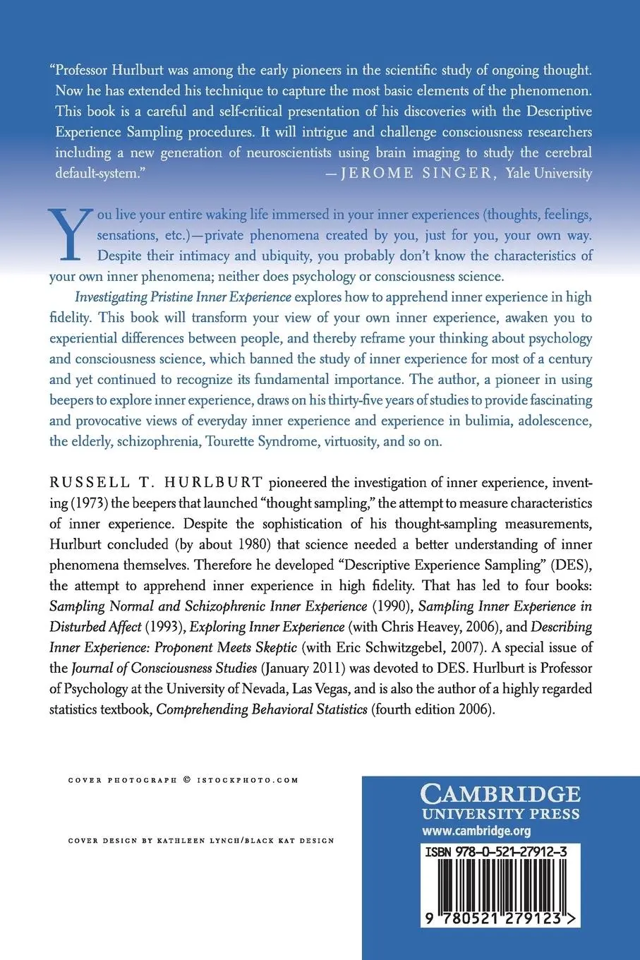 Rückseite: 9780521279123 | Investigating Pristine Inner Experience | Russell T. Hurlburt | Buch