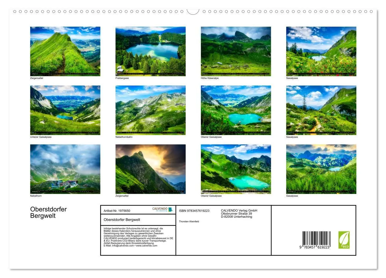 Bild: 9783457619223 | Oberstdorfer Bergwelt (Wandkalender 2026 DIN A2 quer), CALVENDO...