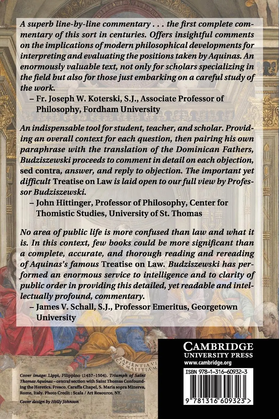 Rückseite: 9781316609323 | Commentary on Thomas Aquinas's Treatise on Law | J. Budziszewski