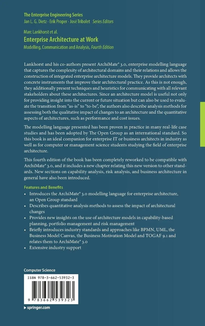 Rückseite: 9783662539323 | Enterprise Architecture at Work | Marc Lankhorst | Buch | xxv | 2017