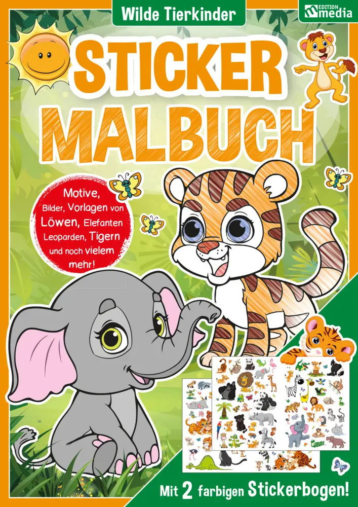 Cover: 4019393989423 | Sticker Malbuch: Wilde Tiere | Broschüre | Deutsch | 2026 | Media