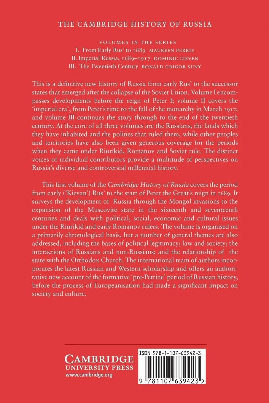 Rückseite: 9781107639423 | The Cambridge History of Russia | Maureen Perrie | Taschenbuch | 2015