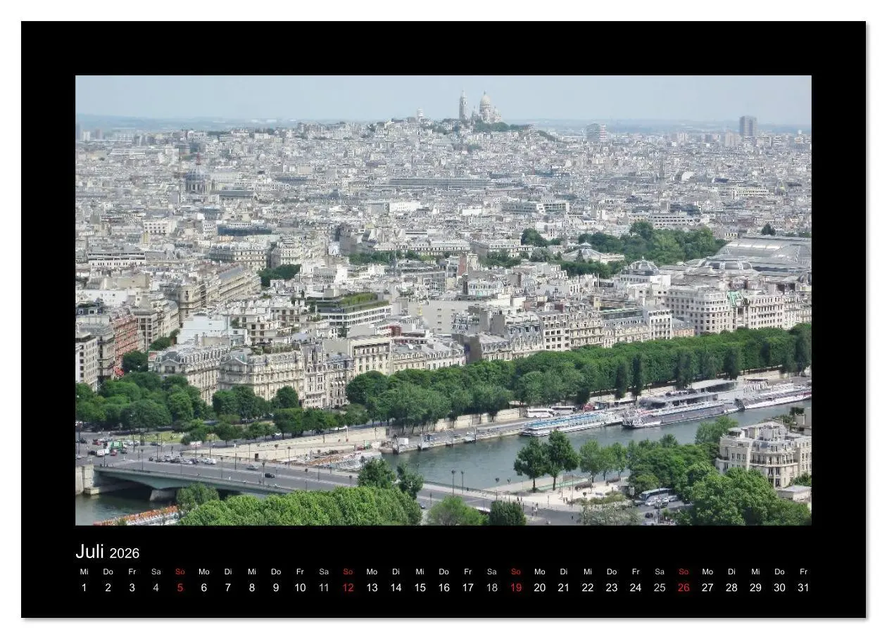 Bild: 9783516239423 | Paris von oben (Wandkalender 2026 DIN A4 quer), CALVENDO...