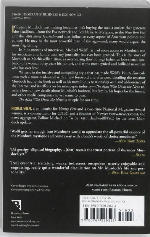 Rückseite: 9780767929523 | The Man Who Owns the News | Inside the Secret World of Rupert Murdoch
