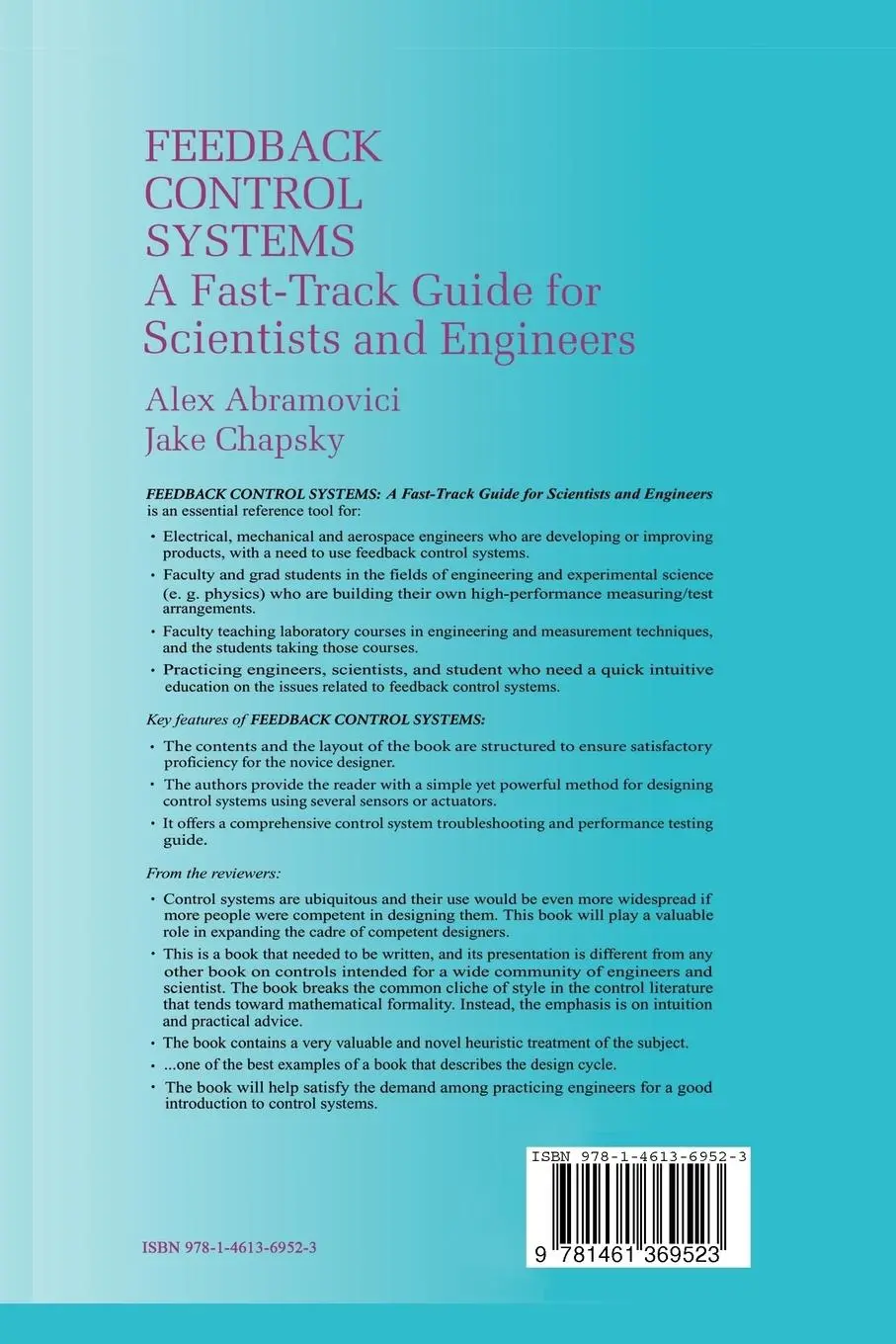 Rückseite: 9781461369523 | Feedback Control Systems | Alex Abramovici (u. a.) | Taschenbuch