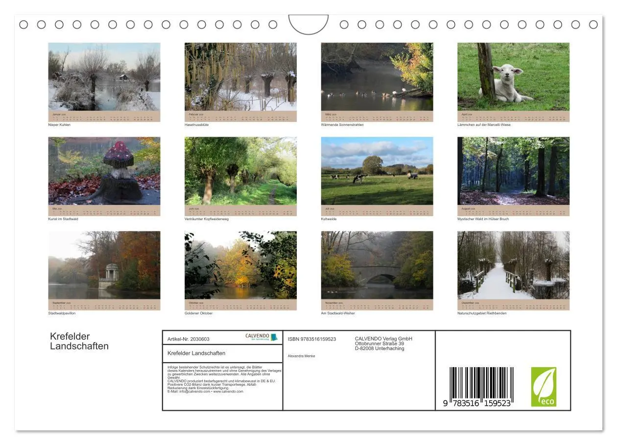 Bild: 9783516159523 | Krefelder Landschaften (Wandkalender 2026 DIN A4 quer), CALVENDO...