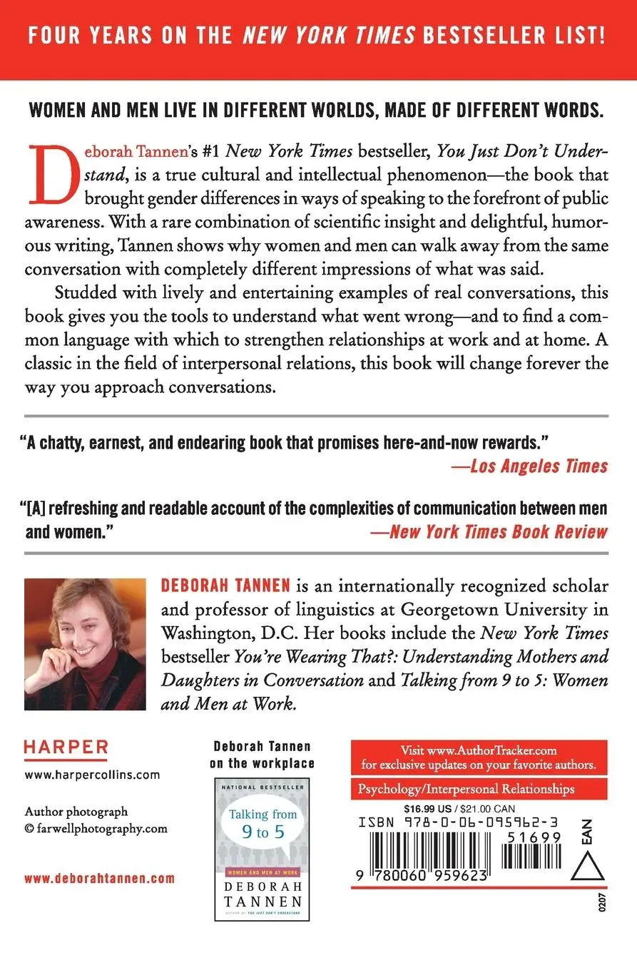Rückseite: 9780060959623 | You Just Don't Understand | Women and Men in Conversation | Tannen