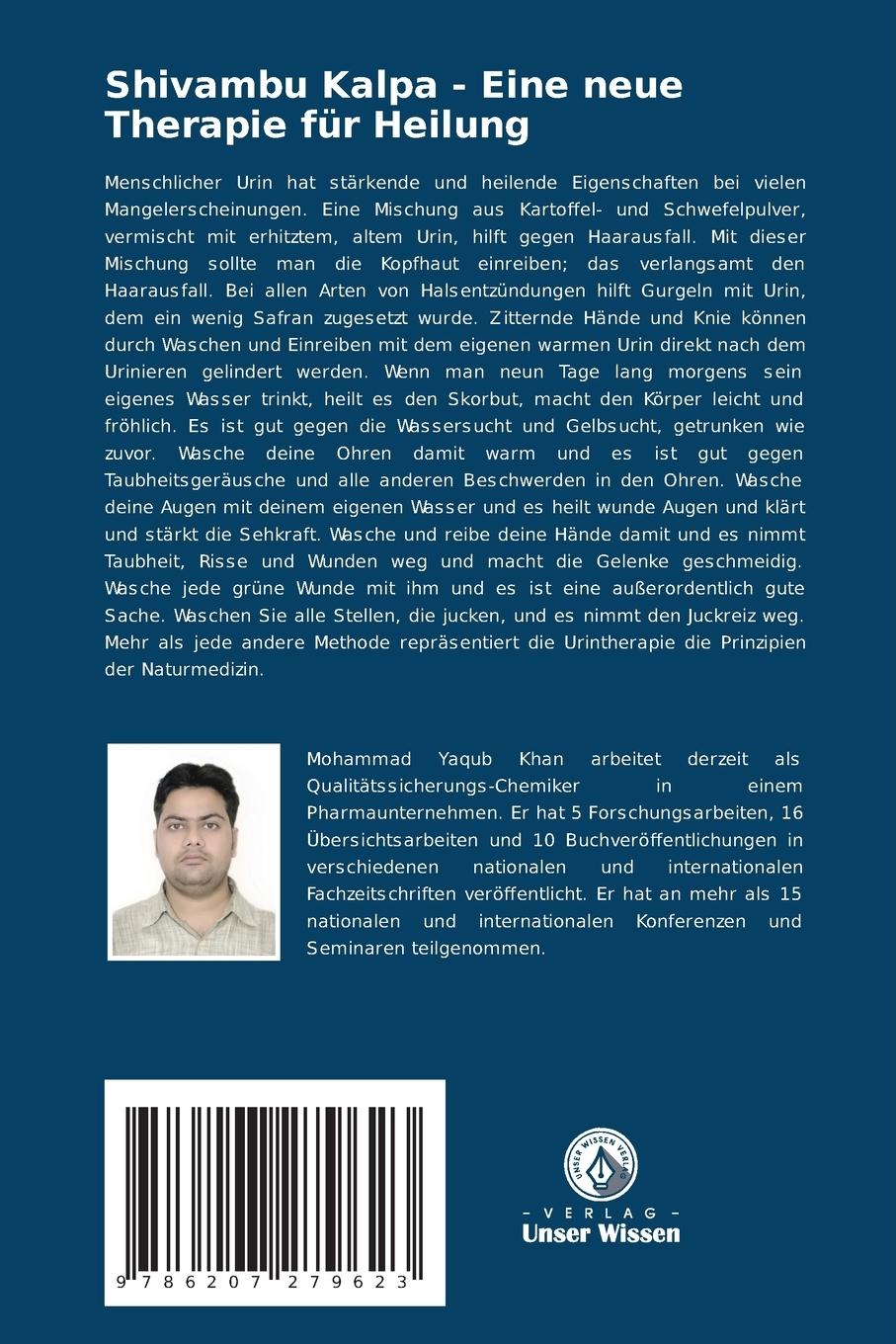 Rückseite: 9786207279623 | Shivambu Kalpa - Eine neue Therapie für Heilung | Khan (u. a.) | Buch
