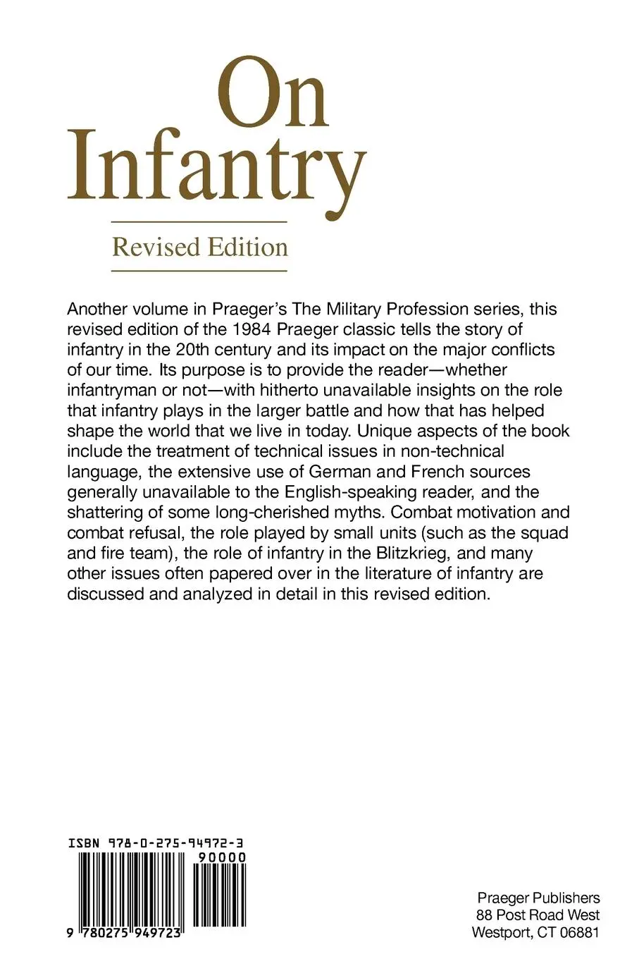 Rückseite: 9780275949723 | On Infantry | Revised Edition (REV) | John A. English (u. a.) | Buch
