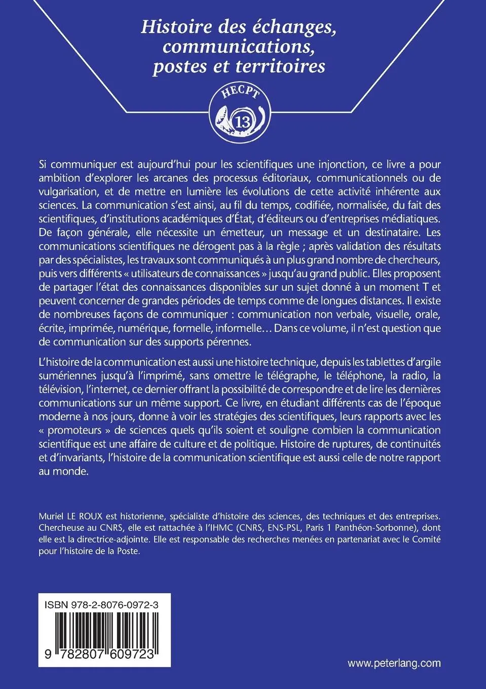 Rückseite: 9782807609723 | Modalités de la communication scientifique et technique /...