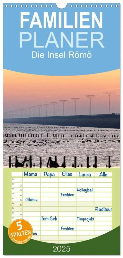 Cover: 9783457119723 | Familienplaner 2025 - Die Insel Römö mit 5 Spalten (Wandkalender,...