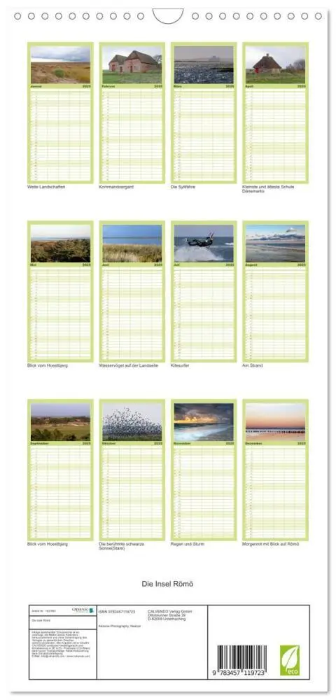 Bild: 9783457119723 | Familienplaner 2025 - Die Insel Römö mit 5 Spalten (Wandkalender,...