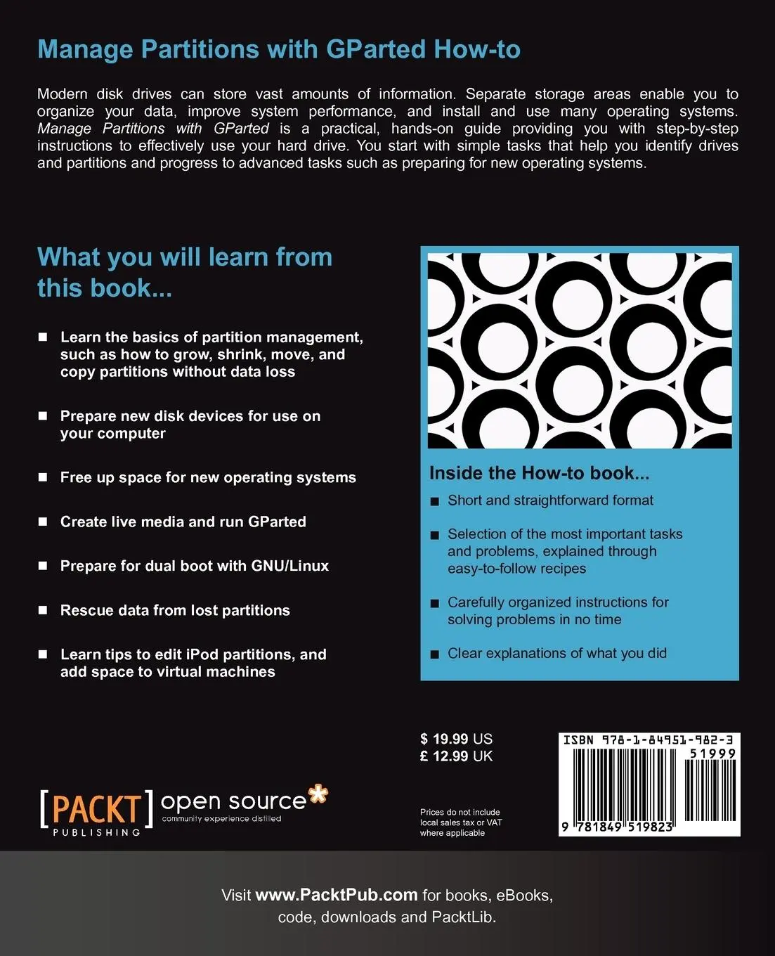 Rückseite: 9781849519823 | Manage Partitions with Gparted (How-To) | Curtis Gedak | Taschenbuch