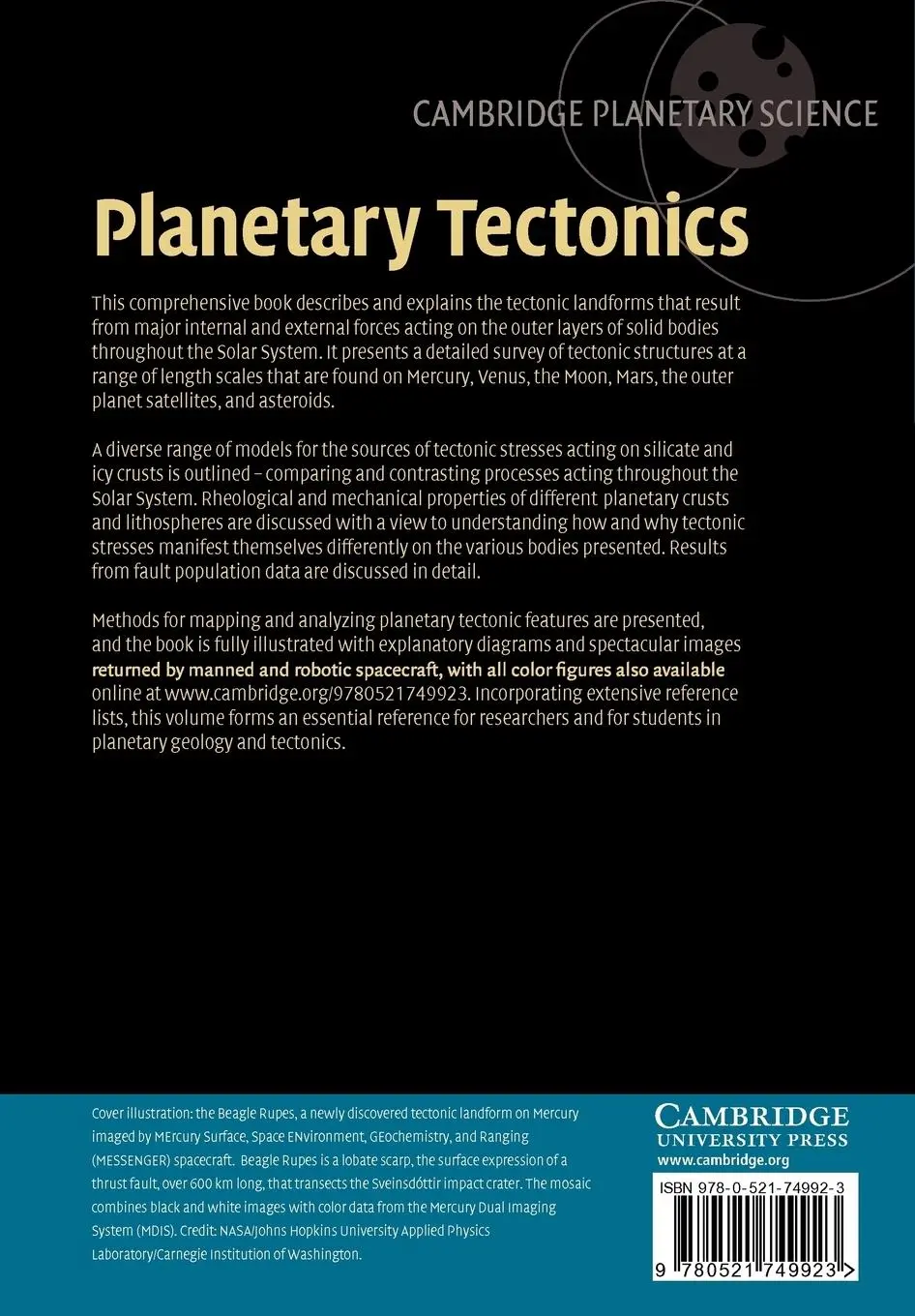 Rückseite: 9780521749923 | Planetary Tectonics | Thomas R. Watters (u. a.) | Taschenbuch | 2012