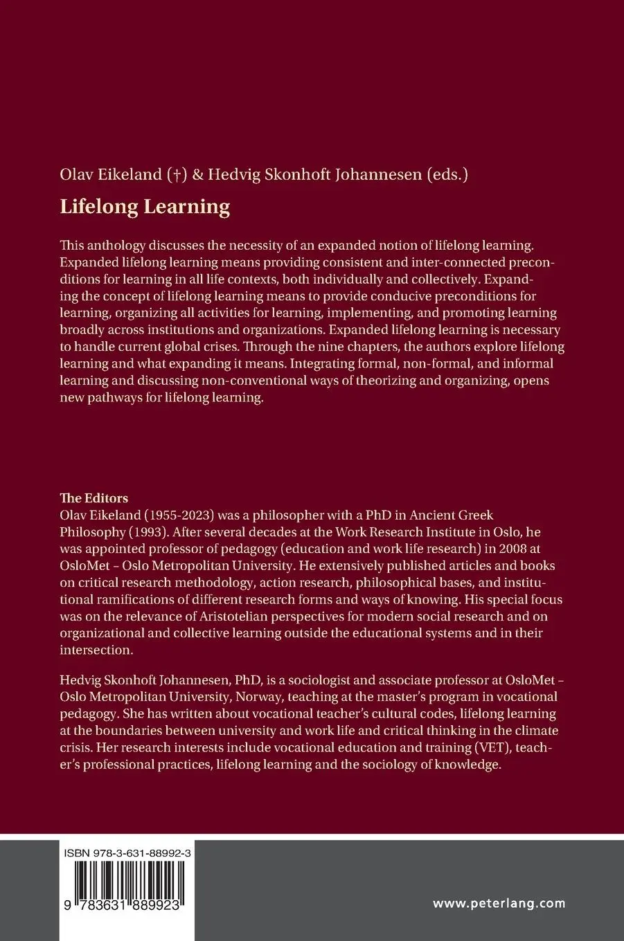 Rückseite: 9783631889923 | Lifelong Learning | Expanding Concepts and Practices | Buch | Englisch