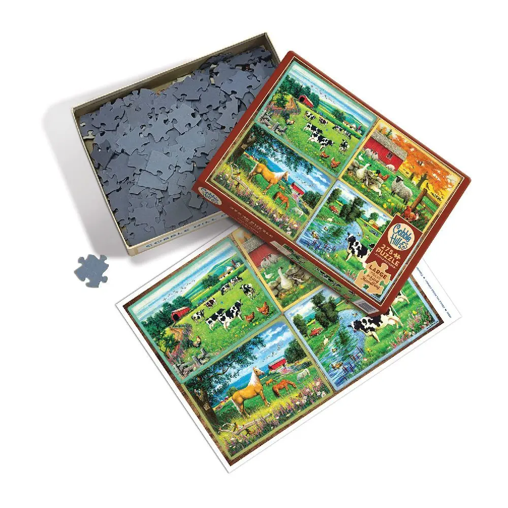 Bild: 625012480024 | Cobble Hill Tiere auf dem Land 275 Teile | Spiel | In Spielebox | 2024