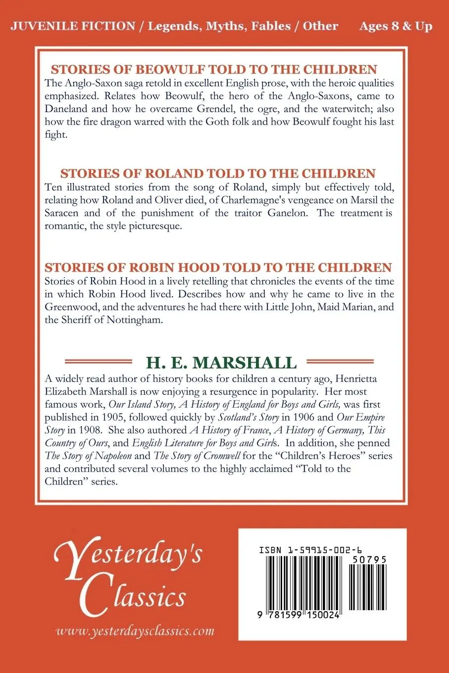 Rückseite: 9781599150024 | Stories of Roland Told to the Children (Yesterday's Classics) | Buch