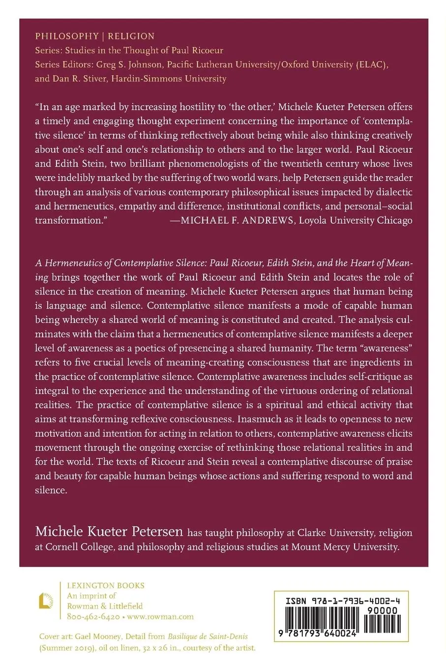 Rückseite: 9781793640024 | Hermeneutics of Contemplative Silence | Michele Kueter Petersen | Buch
