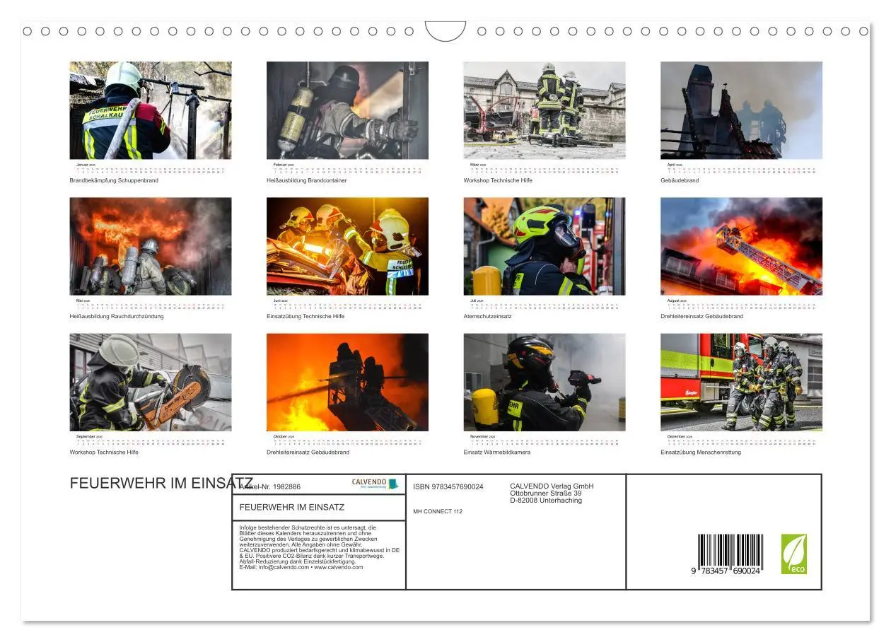 Bild: 9783457690024 | FEUERWEHR IM EINSATZ (Wandkalender 2026 DIN A3 quer), CALVENDO...