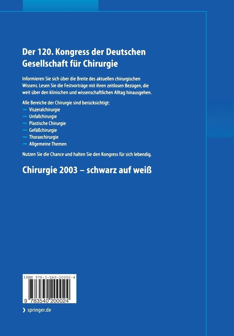Rückseite: 9783540200024 | Zurück in die Zukunft | Hartwig Bauer | Taschenbuch | li | Deutsch
