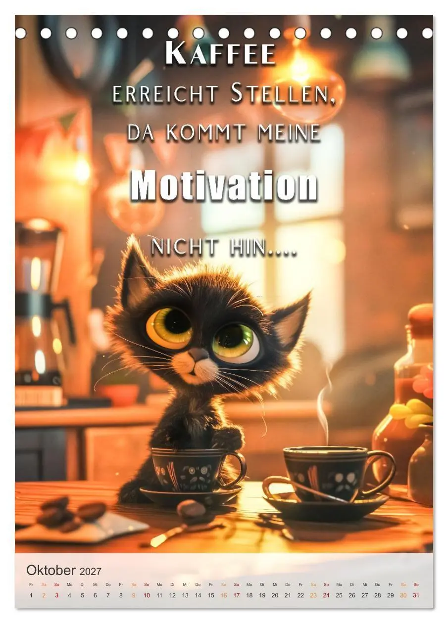 Bild: 9783569180024 | Kaffee-Katzen (Tischkalender 2027 DIN A5 hoch), CALVENDO...