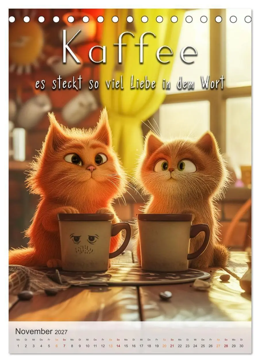 Bild: 9783569180024 | Kaffee-Katzen (Tischkalender 2027 DIN A5 hoch), CALVENDO...