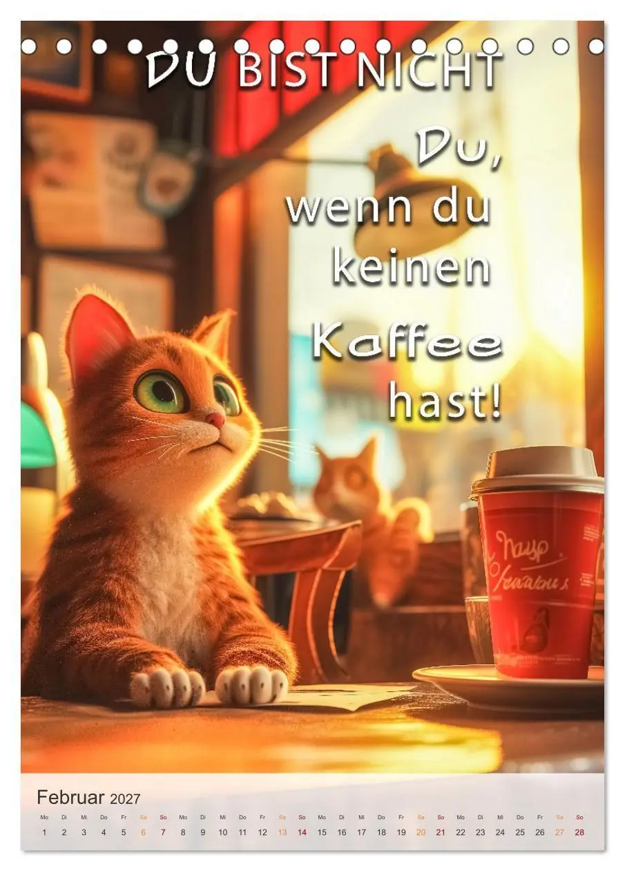 Bild: 9783569180024 | Kaffee-Katzen (Tischkalender 2027 DIN A5 hoch), CALVENDO...