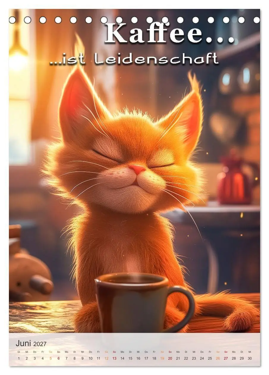 Bild: 9783569180024 | Kaffee-Katzen (Tischkalender 2027 DIN A5 hoch), CALVENDO...