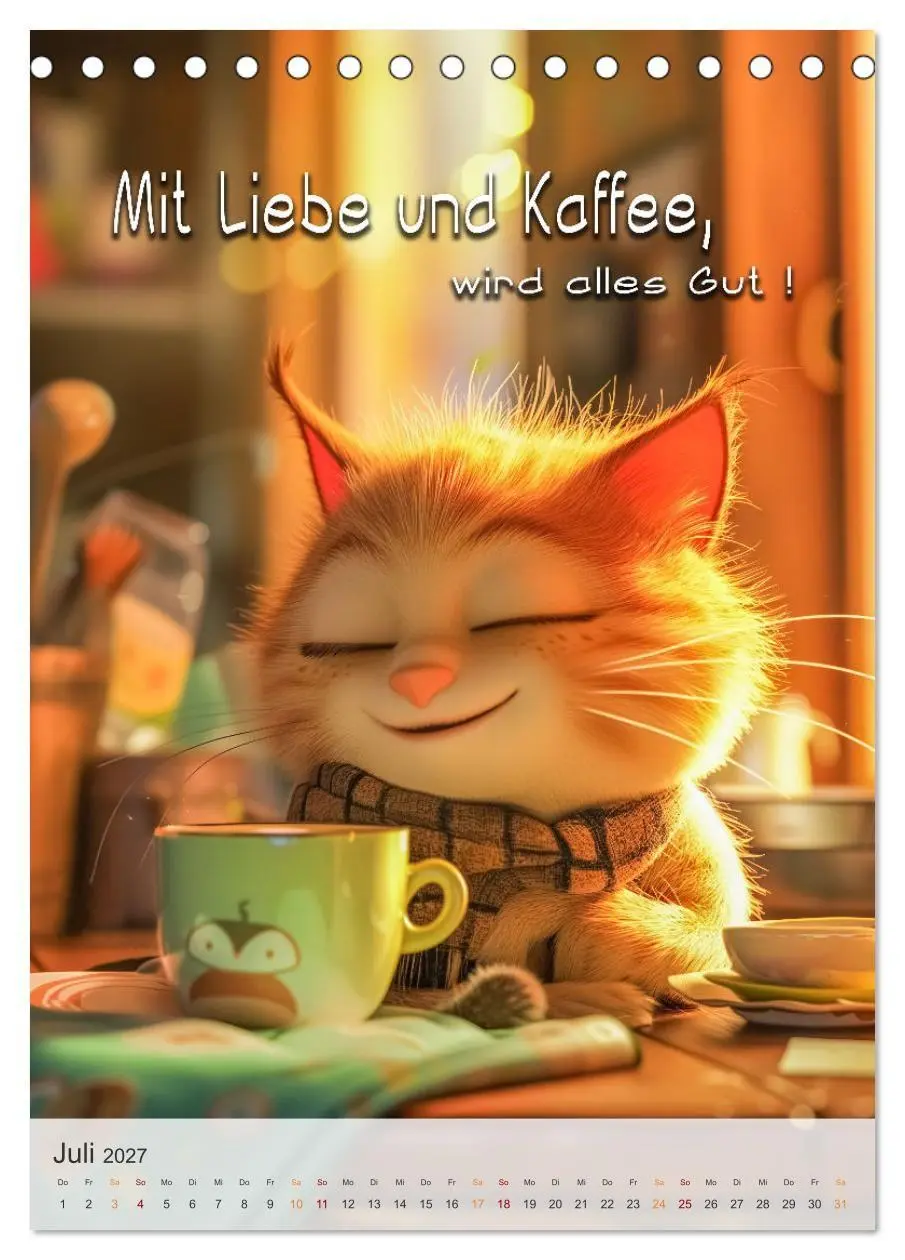 Bild: 9783569180024 | Kaffee-Katzen (Tischkalender 2027 DIN A5 hoch), CALVENDO...
