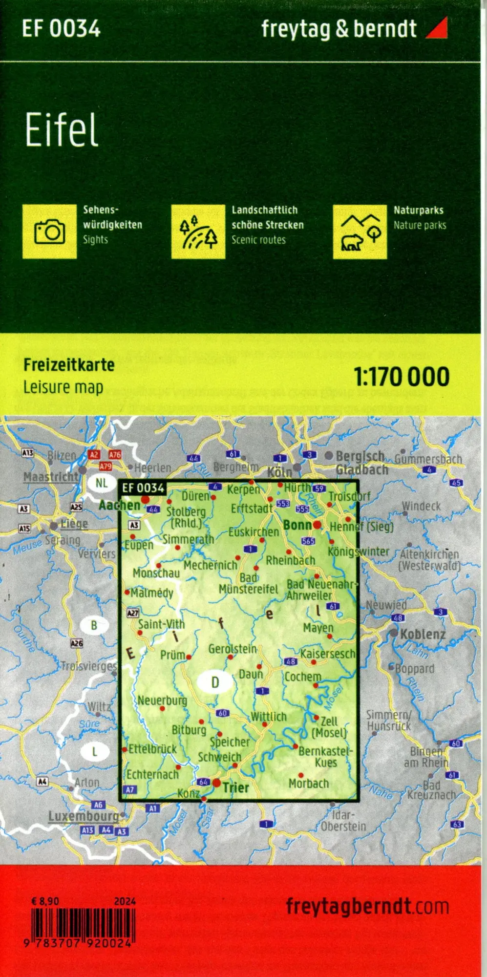 Bild: 9783707920024 | freytag &amp; berndt Freizeitkarte Eifel 1:170.000 | Freytag &amp; Berndt